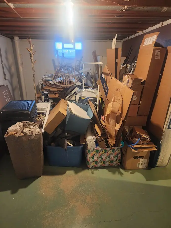 Roll-off dumpster container at job site for Construction Dumpster Rental in Lemont